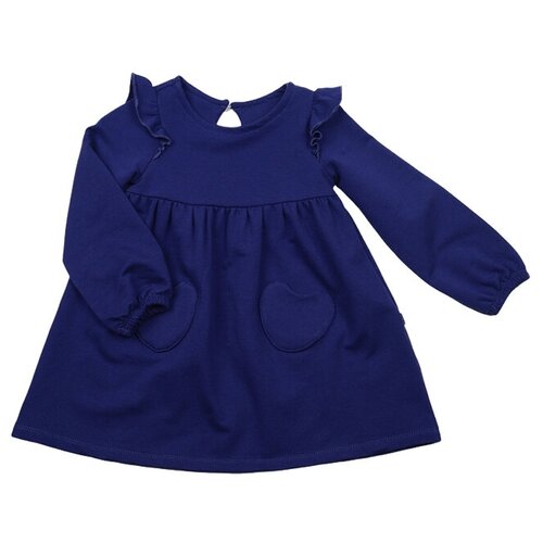 Платье Mini Maxi, футер, хлопок, трикотаж, синий - изображение №1