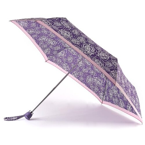 Зонт FULTON, механика, 3 сложения, купол 95 см., 6 спиц, чехол в комплекте, для женщин, фиолетовый