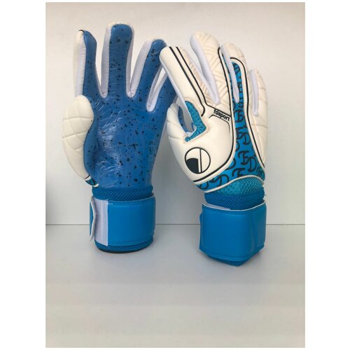 Вратарские перчатки , белый, голубой (голубой/белый) - изображение №1