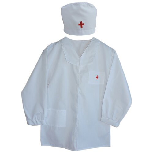 Костюм доктора (халат с длинным рукавом, шапочка) хб (белый)