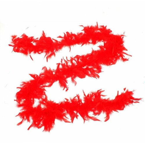 Карнавальное боа шарф из перьев, 2 м, 40 г, цвет красный - изображение №1
