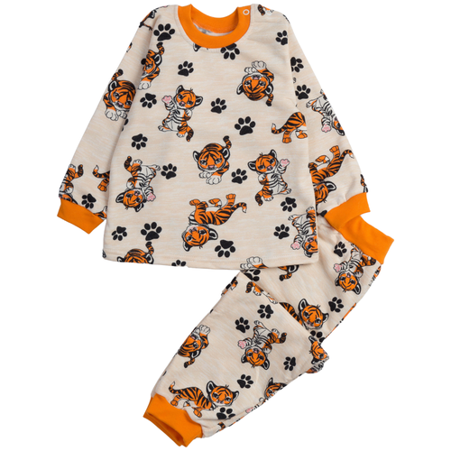 Пижама Совёнок Дона, черный, оранжевый (черный/бежевый/оранжевый/оранжевый-желтый) - изображение №1