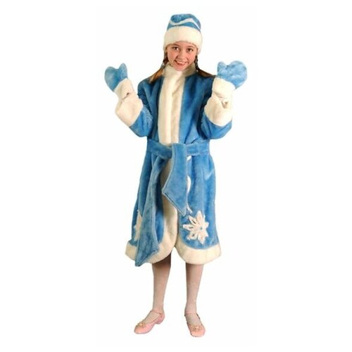 Карнавальный костюм "Снегурочки", 5-7 лет, Бока (голубой/белый)