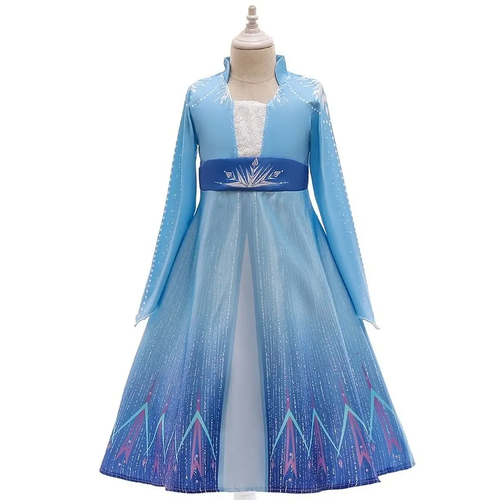 Нарядное карнавальное детское платье "Эльза" L (голубой)