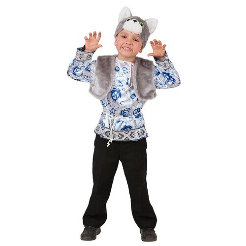 Батик Карнавальный костюм Котик Макарка, рост 104 см 5004-104-52 (серый) - изображение №1