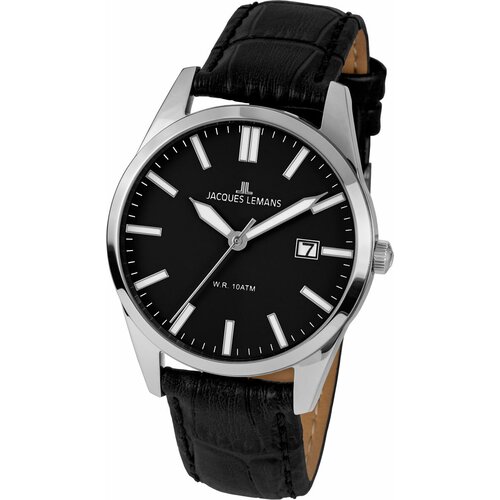 Наручные часы JACQUES LEMANS Classic Часы наручные Jacques Lemans 1-2002D, серебряный, черный (черный/серебристый)