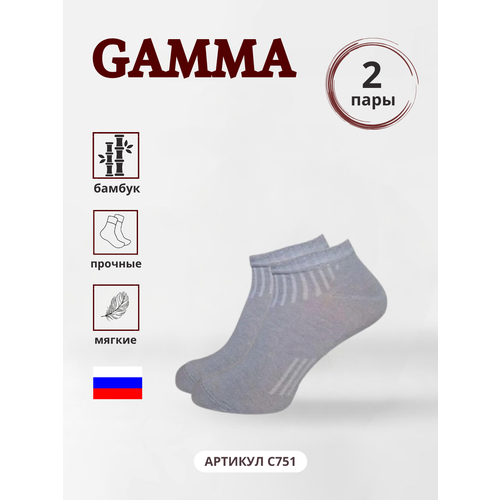 Носки ГАММА, 2 пары, серый (серый/светло-серый)
