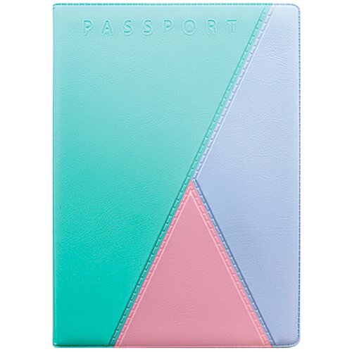 Обложка для паспорта DPSkanc, бирюзовый, голубой (разноцветный/розовый/голубой/бирюзовый/мультицвет)