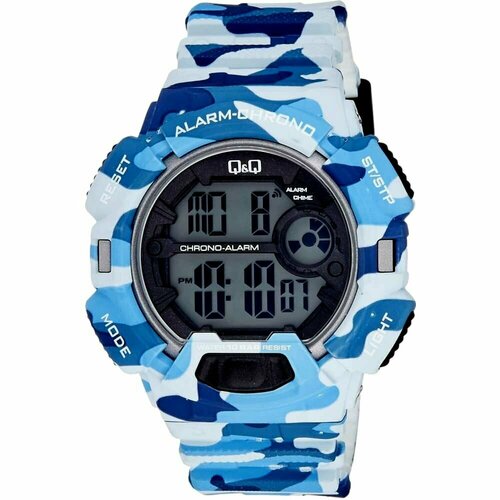 Наручные часы Q&Q Часы наручные мужские Q&Q M132-007 Гарантия 1 год, синий, белый (синий/голубой/хаки/белый)