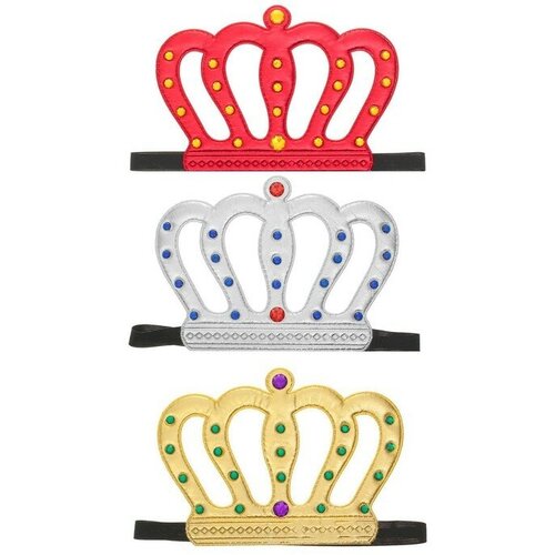 Карнавальная корона «Король» на резинке, цвета микс