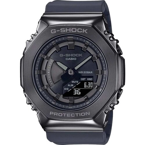 Наручные часы CASIO G-Shock GM-S2100B-8A, черный, серый (серый/черный/синий/розовый/серебристый)