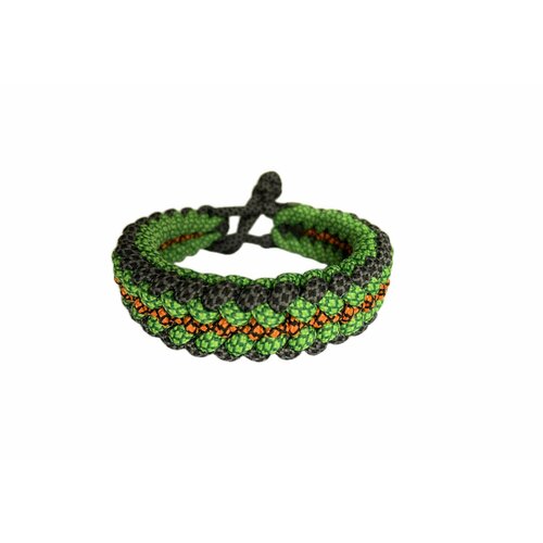 Плетеный браслет "Дракон", 1 шт (серый/черный/зеленый/оранжевый)
