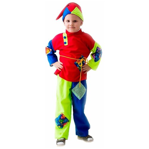 Карнавальный костюм "Скоморох", 5-7 лет, Бока (синий/красный/зеленый)