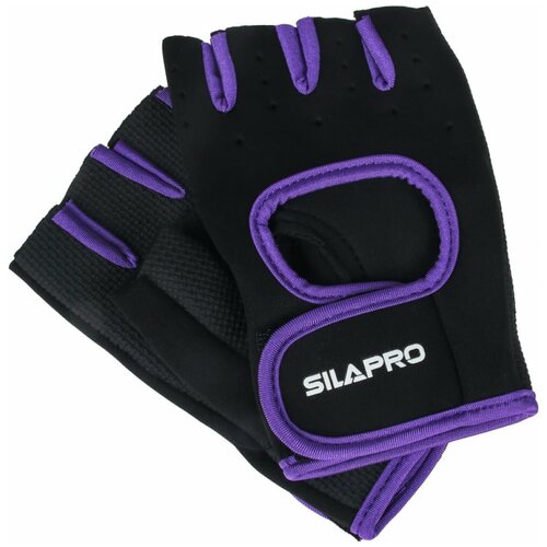 Перчатки SILAPRO, фиолетовый, черный (черный/фиолетовый)