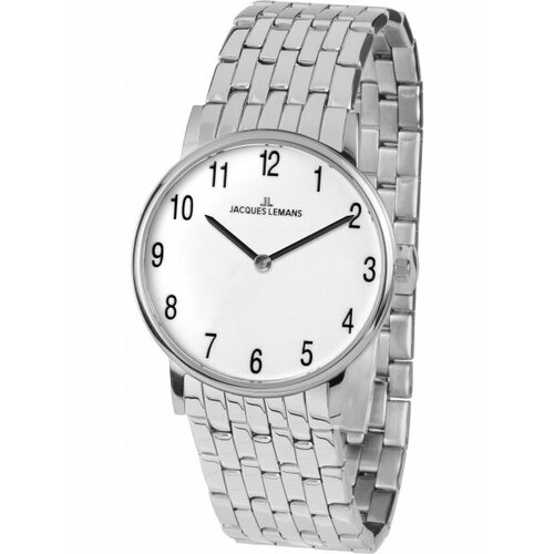 Наручные часы JACQUES LEMANS Classic Наручные часы Jacques Lemans 1-1849F, серебряный, белый (серебристый/белый)