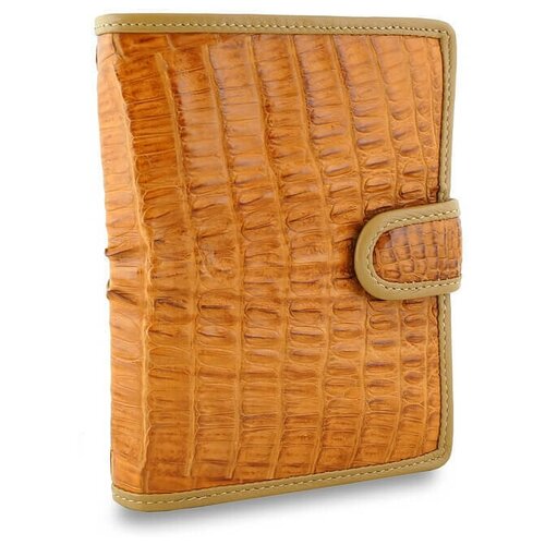 Бумажник Exotic Leather, фактура под рептилию, оранжевый - изображение №1