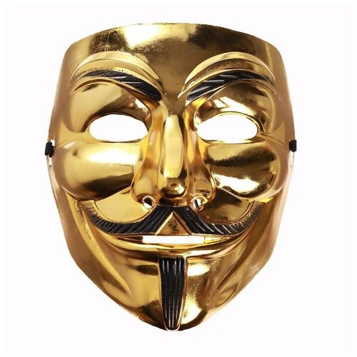 Карнавальная маска «Гай Фокс», цвет золото (золотистый) - изображение №1