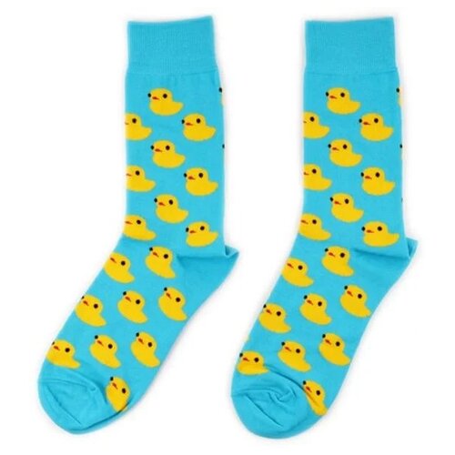 Мужские носки St. Friday, 1 пара, классические, фантазийные, голубой, желтый (синий/голубой/желтый) - изображение №1