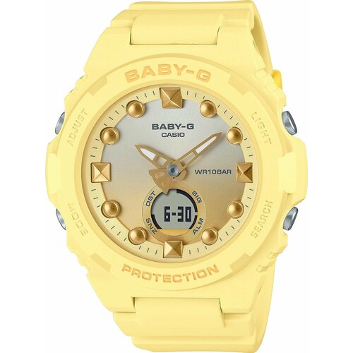 Наручные часы CASIO Baby-G Casio BGA-320-9A, желтый, белый (желтый/белый/золотистый)