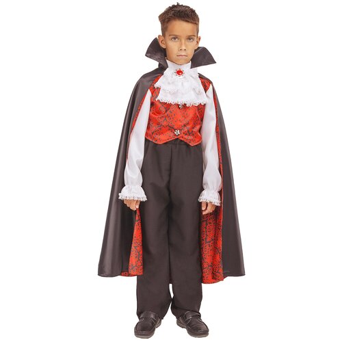Карнавальный костюм Дракула Пуговка рост 116 (черный/красный/белый)