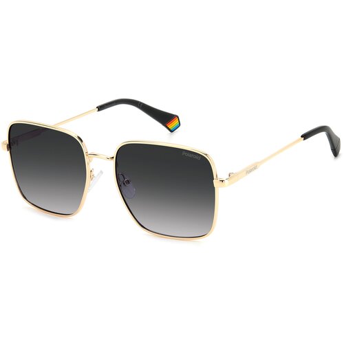 Солнцезащитные очки Polaroid, квадратные, с защитой от УФ, градиентные, поляризационные, золотой (золотой/золотистый) - изображение №1