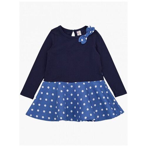 Платье Mini Maxi, хлопок, трикотаж, в горошек, синий - изображение №1