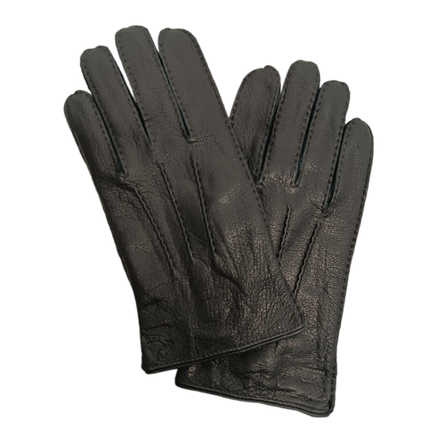 Перчатки мужские натуральная кожа, подкладка шерсть, черные,5 (черный) - изображение №1