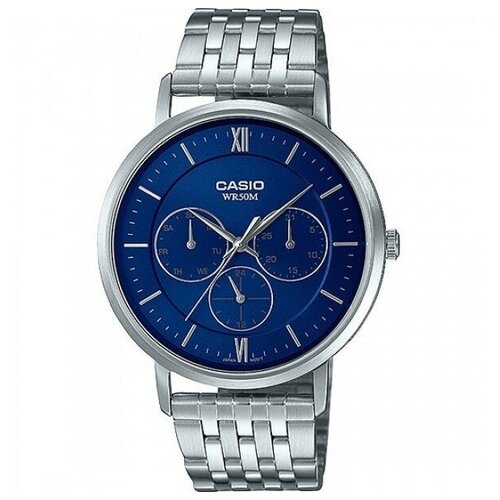 Наручные часы CASIO Collection Наручные часы Casio MTP-B300D-2A, черный, синий (черный/синий/серебристый/синий-серебристый)