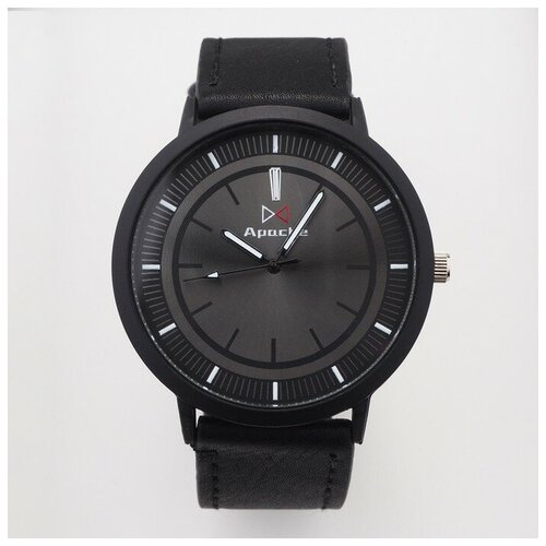 Наручные часы NO NAME Часы наручные кварцевые мужские "Арес", d-4.5 см, черный ремешок, черный