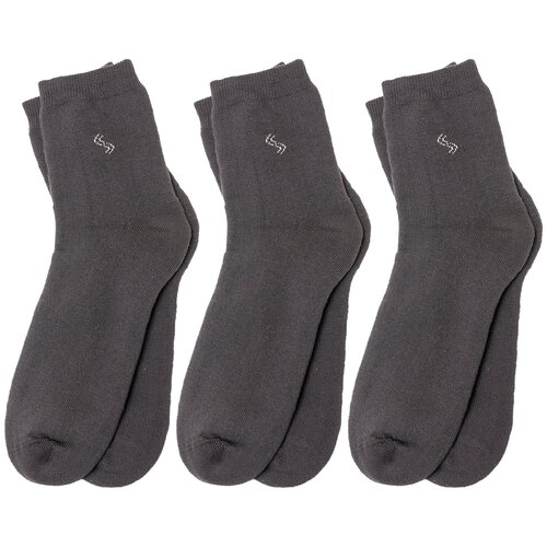 Носки RuSocks, 3 пары, серый (серый/темно-серый)