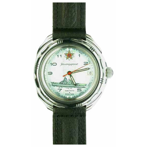 Наручные часы Восток Командирские 211428, черный, серебряный (черный/голубой/серебристый/серебряный)