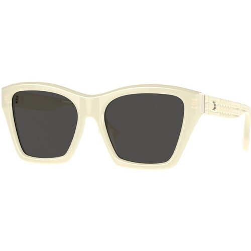 Солнцезащитные очки Burberry, бабочка, оправа: пластик, с защитой от УФ, для женщин, серый (серый/желтый)