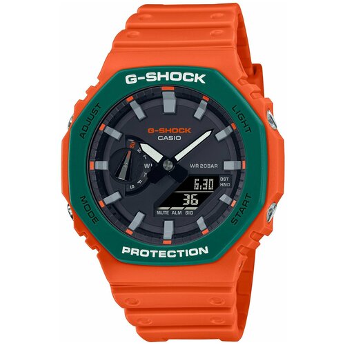 Наручные часы CASIO Наручные часы Casio G-Shock GA-2110SC-4A, оранжевый, черный (черный/зеленый/оранжевый)