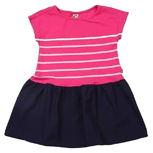 Платье Mini Maxi, хлопок, трикотаж, в полоску, розовый, синий (черный/синий/красный/розовый) - изображение №1