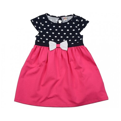 Платье Mini Maxi, хлопок, трикотаж, в горошек, розовый, синий (синий/красный/розовый)
