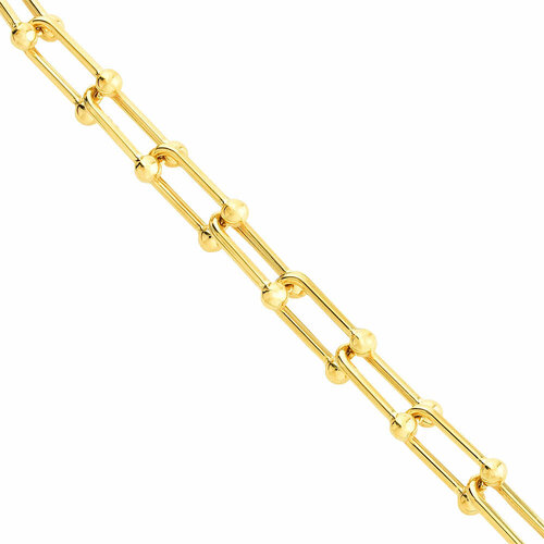 Браслет-цепочка, желтое золото, 585 проба, длина 18.5 см