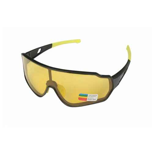 Солнцезащитные очки Klonk, черный (черный/желтый) - изображение №1