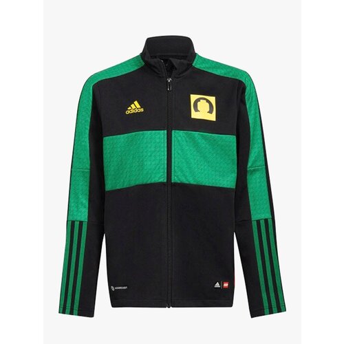 Олимпийка adidas для мальчиков, без карманов, черный, зеленый (черный/зеленый)