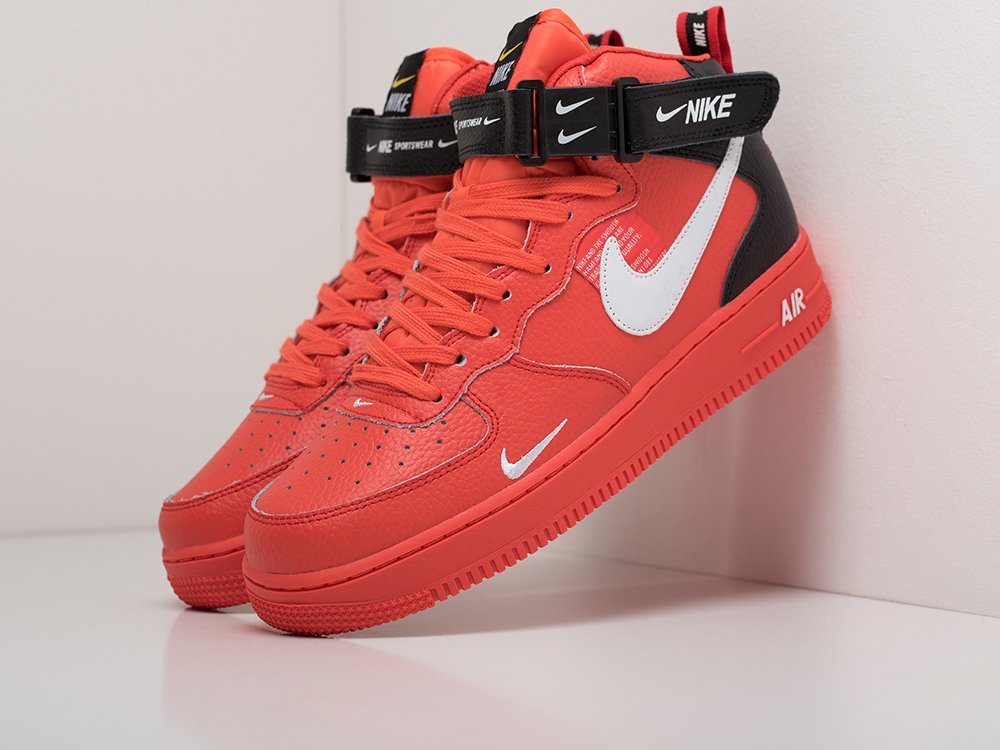 Кроссовки Nike Air Force 1 07 Mid LV8 (красный) - изображение №1