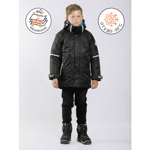 Куртка ARTEL зимняя, средней длины, внутренний карман, водонепроницаемость, регулируемый капюшон, мембрана, подкладка, ветрозащита, манжеты, светоотражающие элементы, утепленная, съемный капюшон, карманы, капюшон, бирюзовый, черный (черный/бирюзовый) - изображение №1