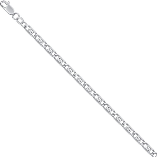 Цепь Krastsvetmet Цепь из серебра НЦ22-046-3 диаметром проволоки 0,4, серебро, 925 проба, родирование, длина 55 см., средний вес 3.44 гр., серебряный (серебристый)