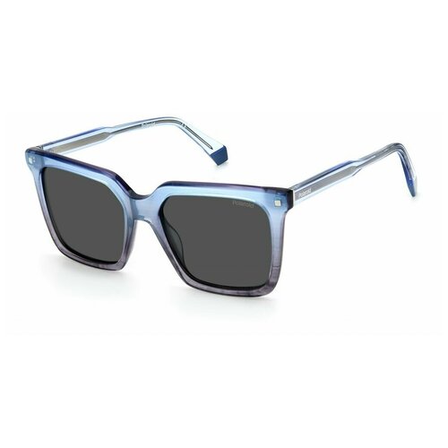 Солнцезащитные очки Polaroid, квадратные, поляризационные, для женщин, голубой