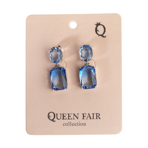 Серьги с подвесками Queen Fair, стекло, синий, голубой (синий/голубой)