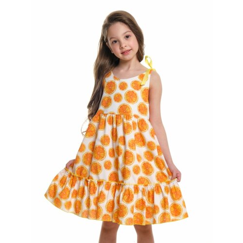 Платье Mini Maxi, хлопок, фруктовый принт, оранжевый