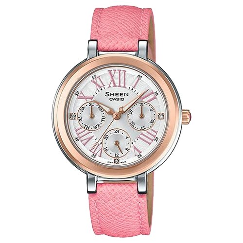 Наручные часы CASIO Sheen SHE-3034BGL-7A, серебряный (серебристый/стальной/красный-розовый)