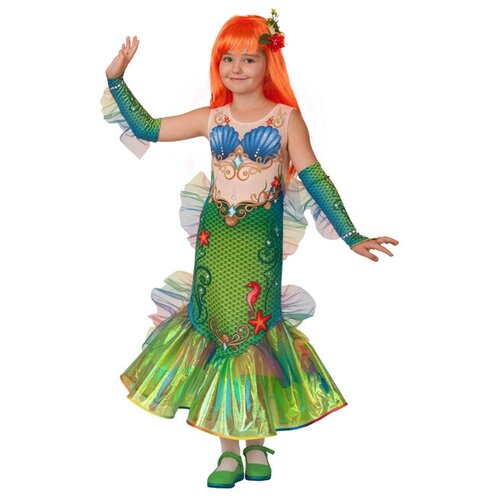 Батик Карнавальный костюм Русалка из Атлантики, рост 146 см 21-8-146-76 (зеленый) - изображение №1