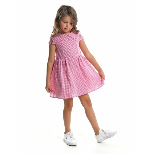 Платье Mini Maxi, хлопок, в клетку, розовый, красный (красный/розовый)