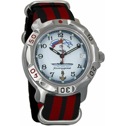 Наручные часы Восток Командирские Мужские наручные часы Восток Командирские 811241, красный (красный/черный) - изображение №1
