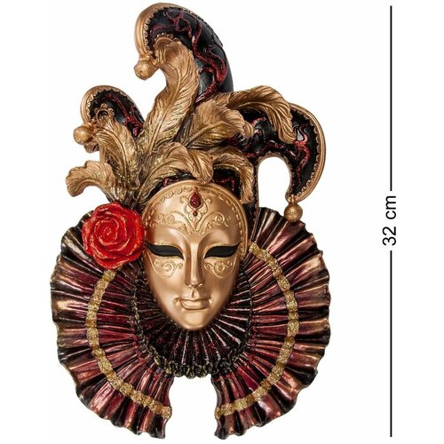 Венецианская маска Шут WS-371 113-902967 (коричневый/красный/золотистый)