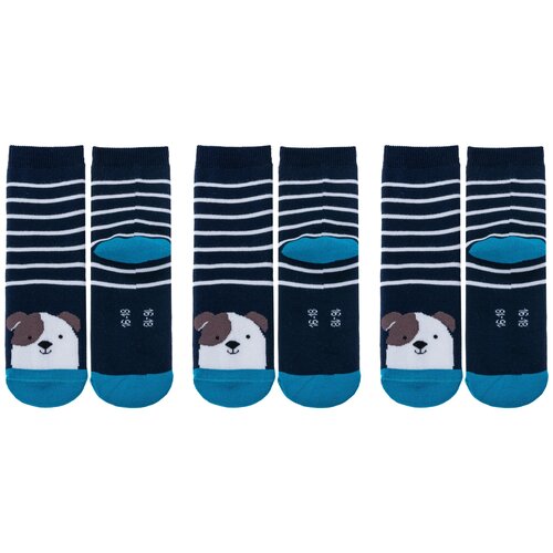 Носки RuSocks, 3 пары, синий (синий/тёмно-синий)